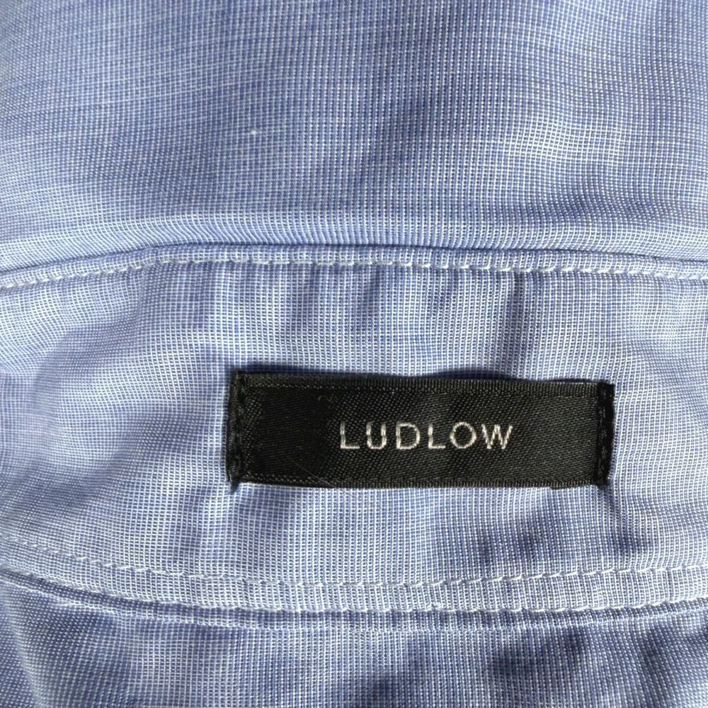 J.Crew Ludlow Mens Large Dress Shirt Light Blue 120's 2-Ply Cotton Long Sleeve
